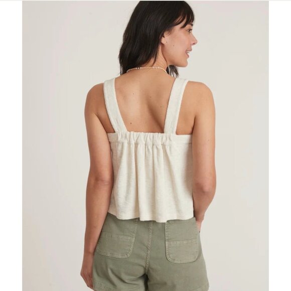 new nwt Sz Medium M Marine Layer ML Terry Out Tank Square Neck Ivory White Soft - Picture 2 of 2